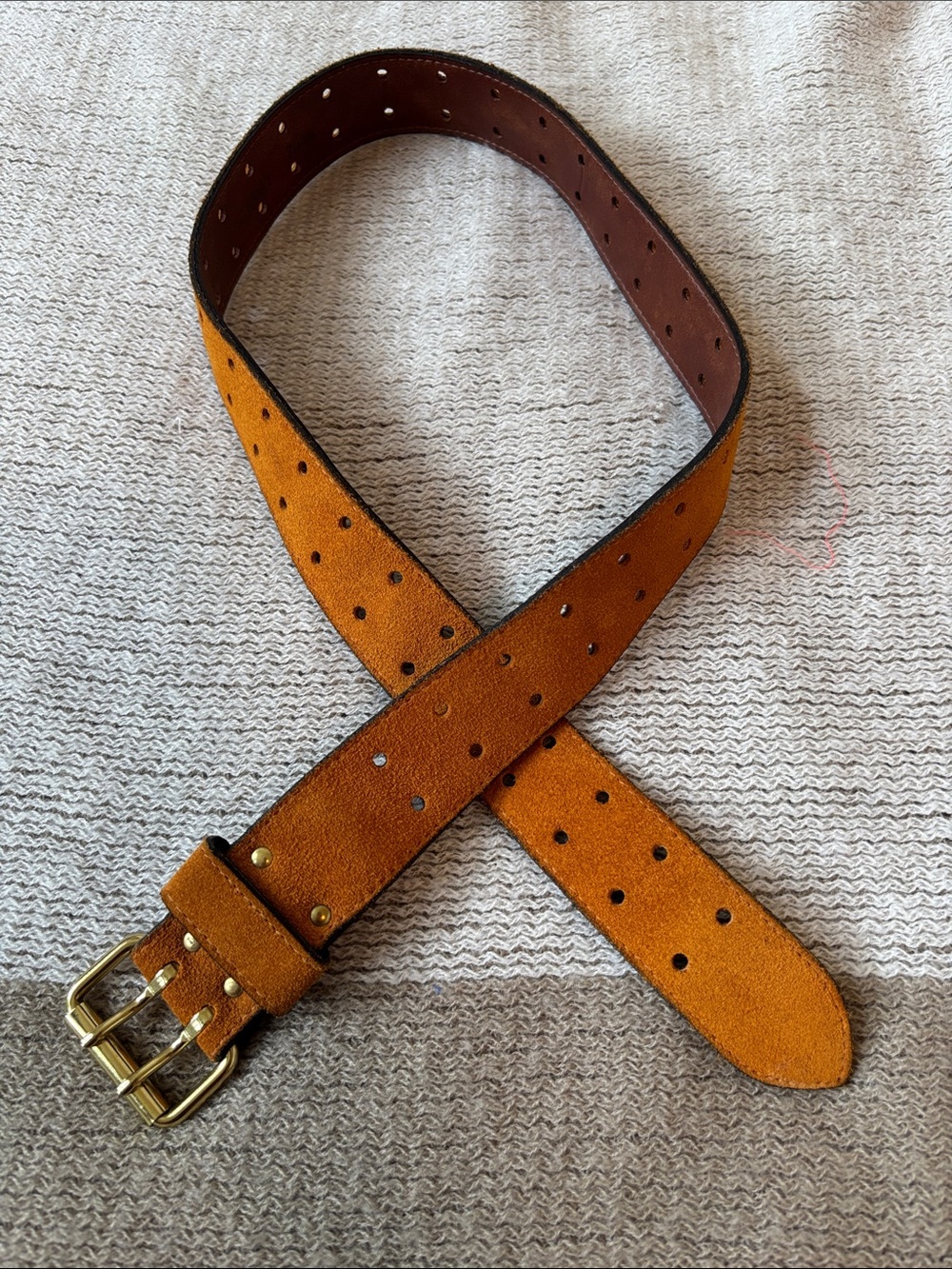 Women's Rare Vintage Garay Suede Double-Prong Belt - Small